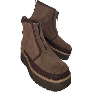 UGG Brown Suede Platform Ankle Boots